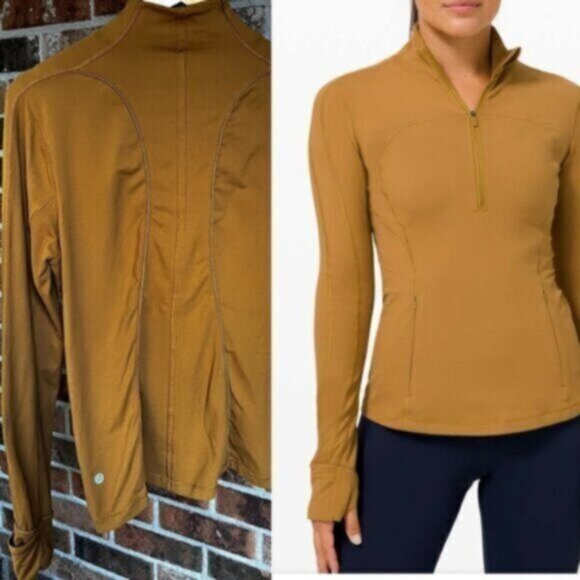 Lululemon *  Run Briskly 1/2 Zip Spiced Bronze?  2020  Size 10 EUC - Picture 1 of 14